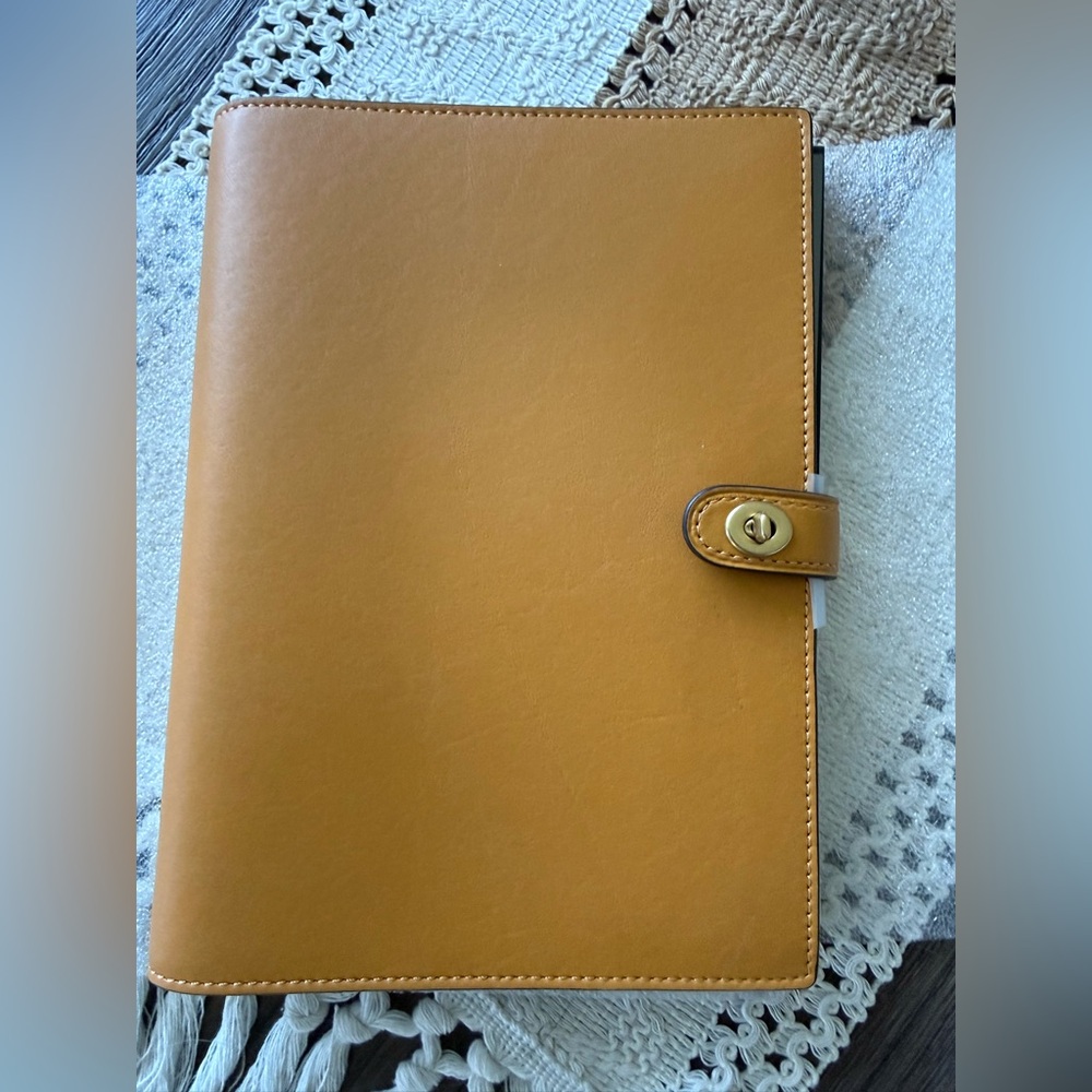 Coach turnlock notebook